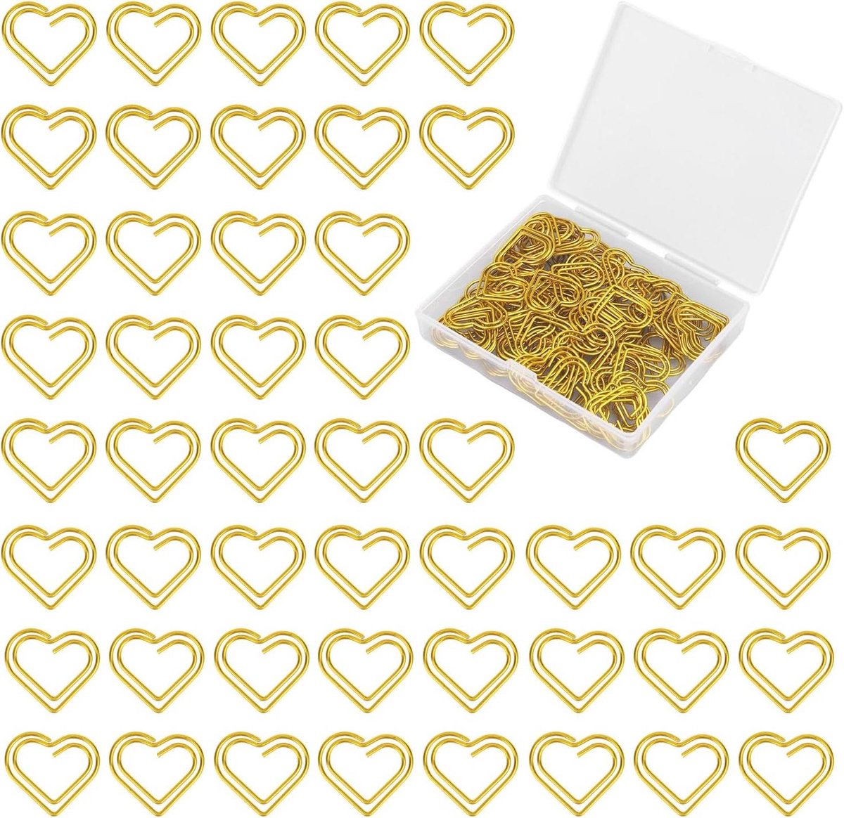 Ronte - Hartvormige Paperclips (100 stuks) - Decoratieve Bladwijzers voor Thuis, Kantoor en School - Organisatie van Notities en Documenten - Bruiloftsdecoratie - Knutselen