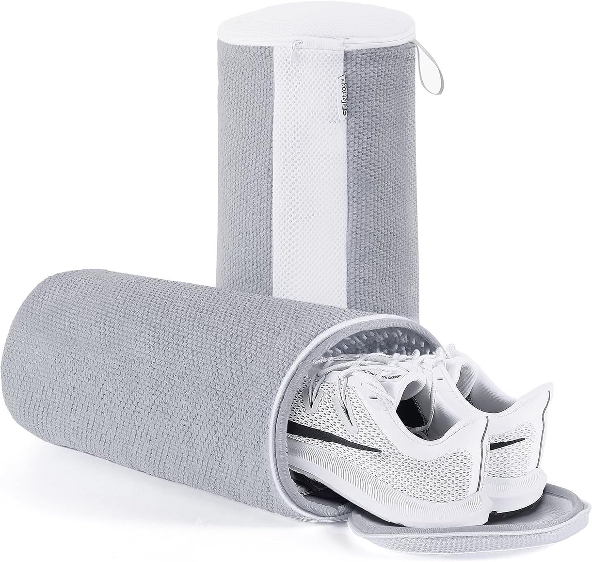 2 schoenpoetszakken - Maak je schoenen gemakkelijk schoon - Draagbaar - Grijs