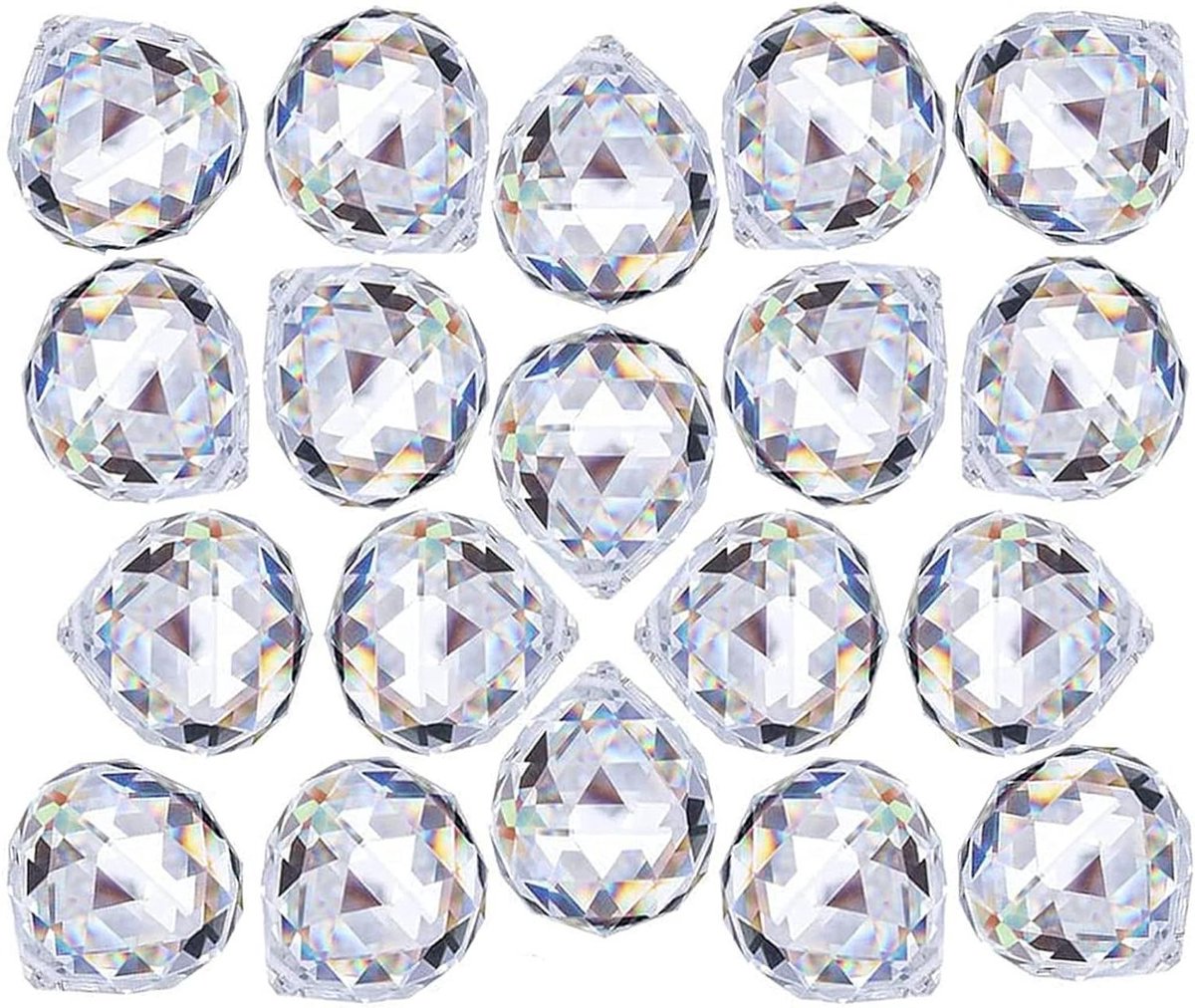 Ronte - Transparante kristallen bal prisma 30 stuks, 20 mm - Feng Shui glazen bol, zonneva