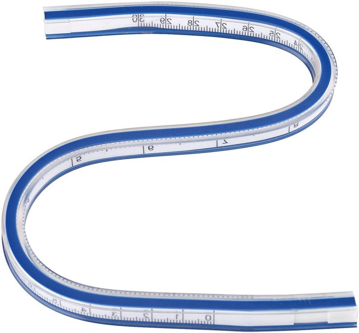 Flexibele curve liniaal voor het tekenen van afbeeldingen en jurkontwerp - 30 cm lengte metrische maatverdeling.
