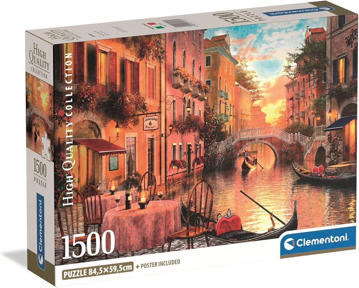 Puzzel 1500 Stukjes Volwassenen Venetië Thema - Inclusief Poster voor de Complete Ervaring