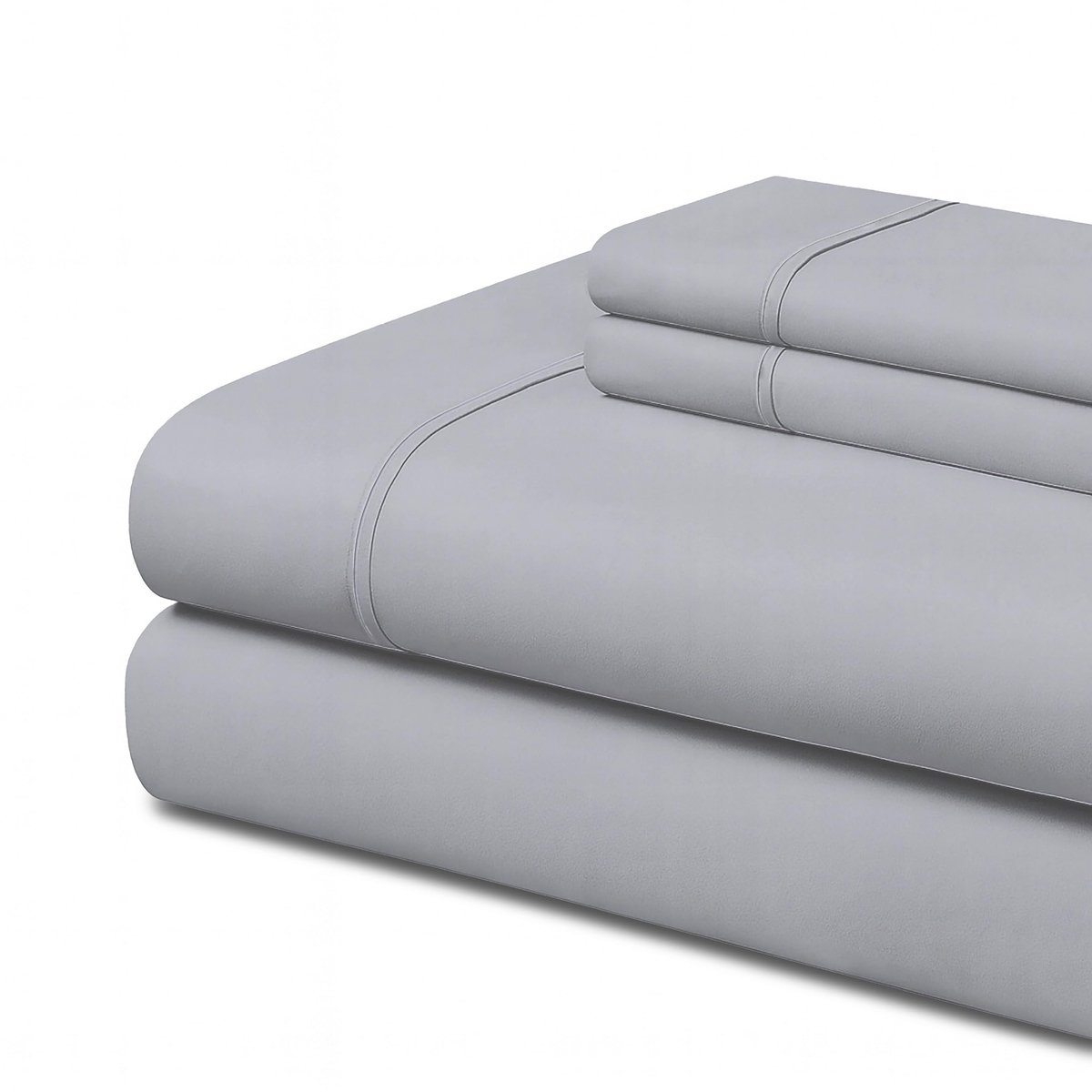 Unyqoos Luxe lichtgrijs beddengoedset met fluweelzachte microvezel en biesdetails