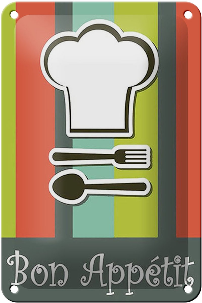 Blechschild Essen 12x18cm bon Appetit Restaurant