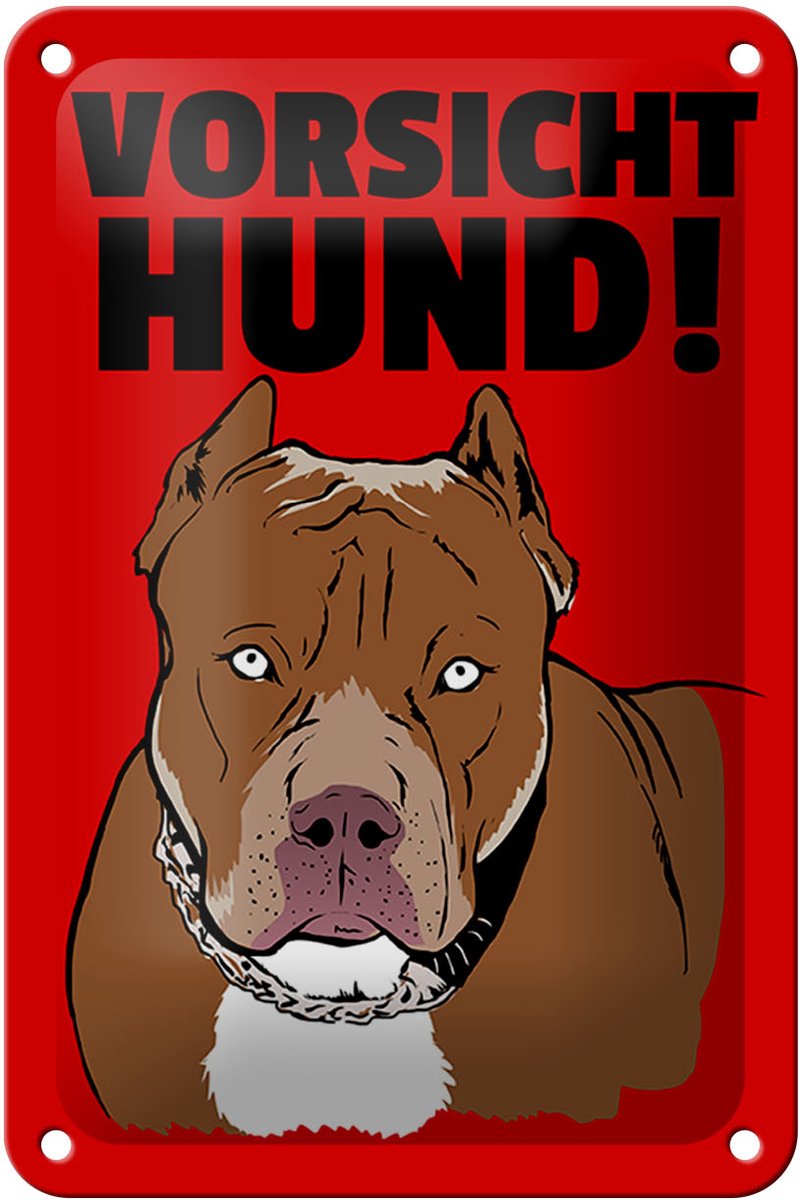 Blechschild Hinweis 12x18cm Vorsicht Hund