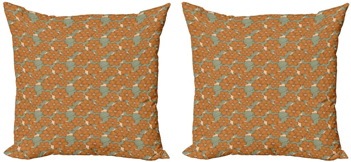 ABAKUHAUS Jugendstil kussenhoes-set – 45x45 cm – dubbelzijdig bedrukt – veelkleurig Amber