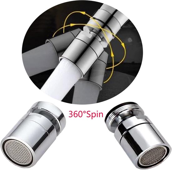 2 Stuks Waterbesparende Kraanbeluchter met 360° Draaibare Filteradapter