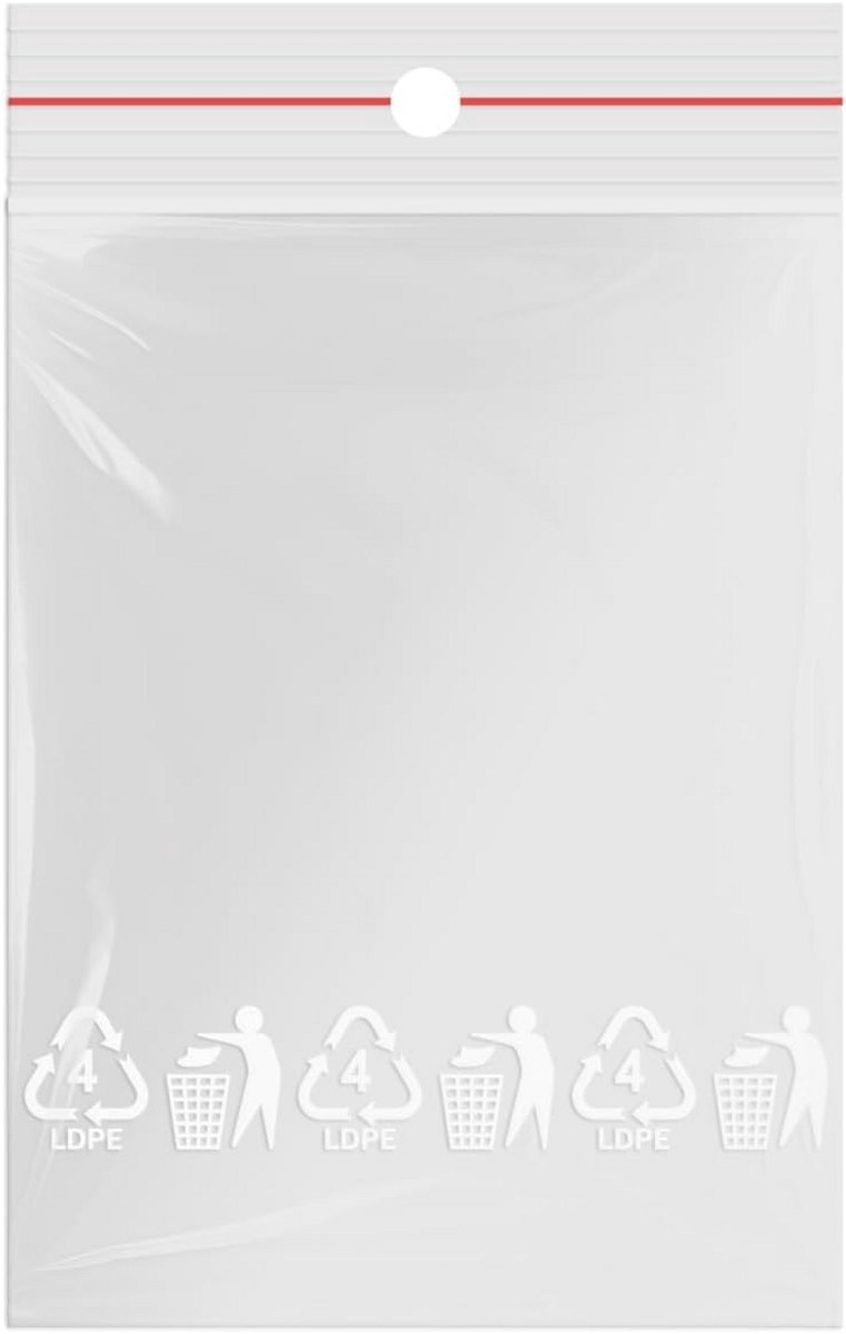 10000x Hersluitbare Plastic Zakjes met Zipsluiting - Stevig en Voedselveilig - 60x80 mm