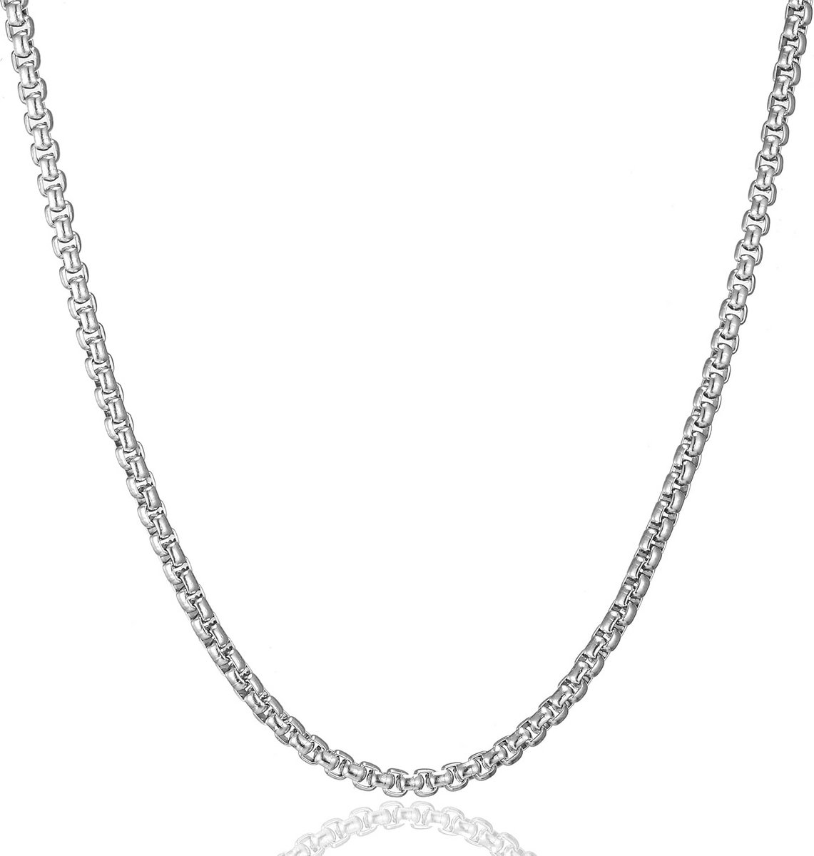 Roestvrijstalen Venetiaanse Halsketting Schakelketting Zilver Goud Zwart Dames Heren