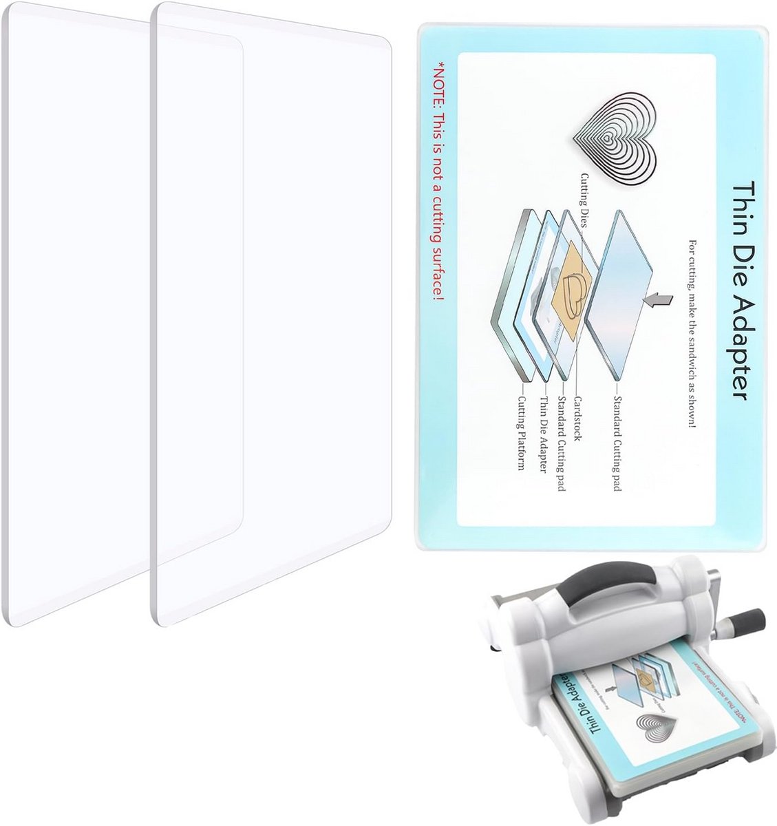 3-Delige Set Snijmatten en Dunne Matrijs Adapter voor Stansmachine - DIY Crafting