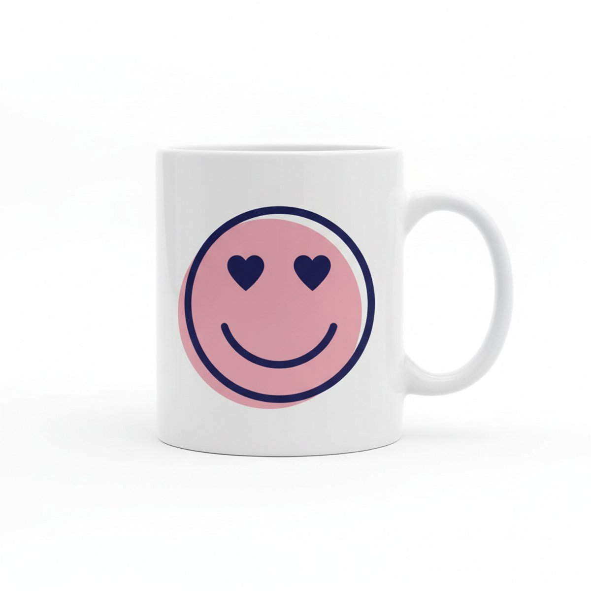 Smileys Gezicht met Hartjesogen – Schattige Aesthetic Koffiemok 330 ml