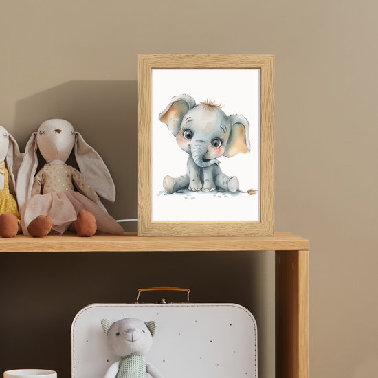 Nachtlampje 15x20 cm - Kinder lamp - Olifant - Baby dier - Tafellamp kinderkamer - Slaapkamer lamp - Bedlamp kinderen - Kinderlampje stopcontact - Wandlamp babykamer - Nachtlampjes van Merkloos — afbeelding 3