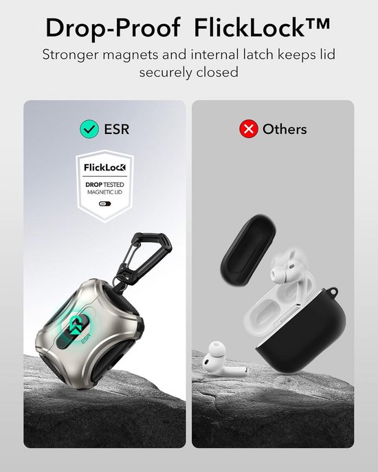 ESR Cyber FlickLock AirPods Pro 3 (2025) Hoesje MagSafe Blauw ESR Cyber FlickLock AirPods Pro 3 (2025) Hoesje MagSafe Blauw
