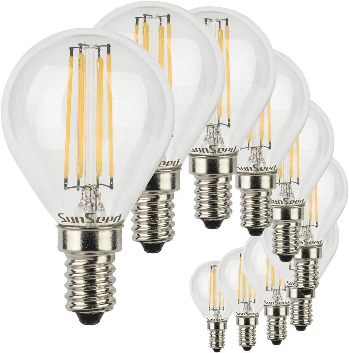 10x LED Golfbal Lamp E14 4W Vervangt 40W Warm Wit Licht 2700K