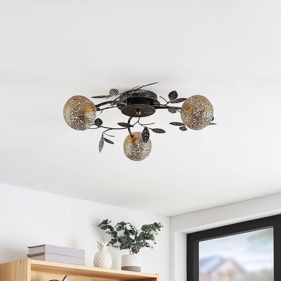 Lindby Elaina 6-lamps messing glas kopen? Vergelijk