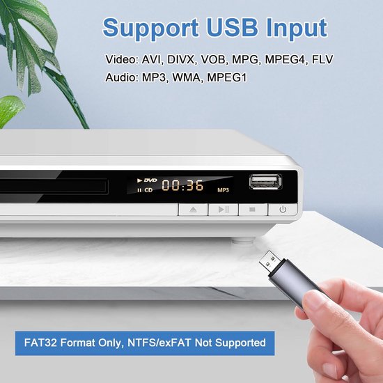 Regiovrije DVD/CD Speler met HDMI, Full HD 1080P, USB-aansluiting & Multiformaat Ondersteuning — afbeelding 3