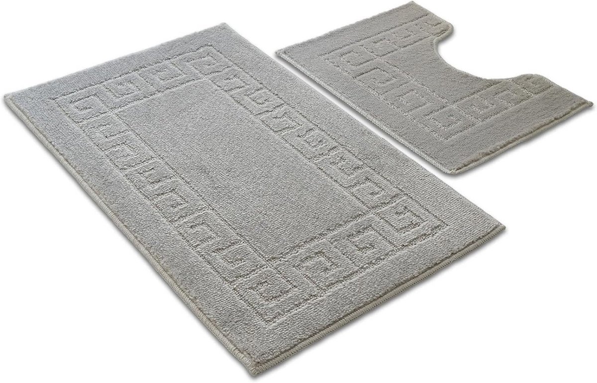Badmat Zilver met Antislip Achterkant voor Veiligheid