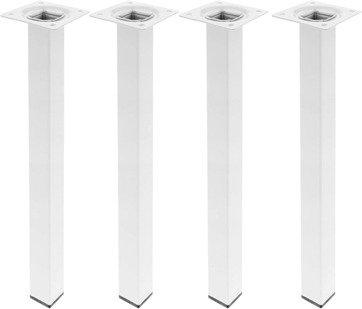 Vierkante stalen poten voor tafel en meubels - 40cm witte 4-pack