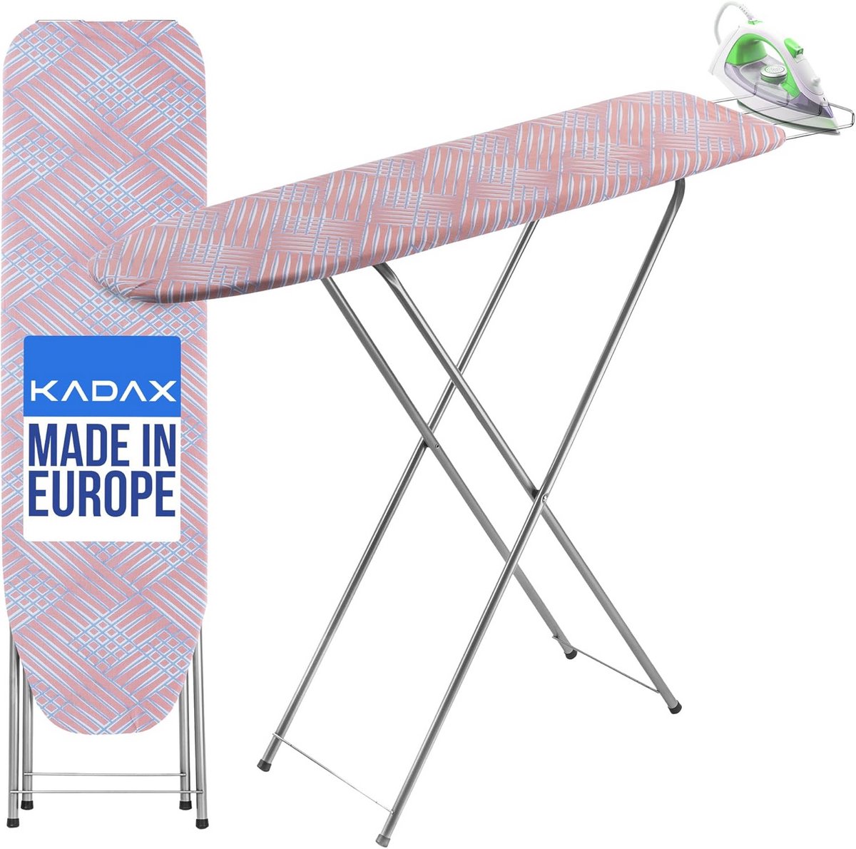 Compacte Strijkplank met Uittrekbare Plank - 104 x 30 cm, Lichtgewicht en Verstelbare Hoogte
