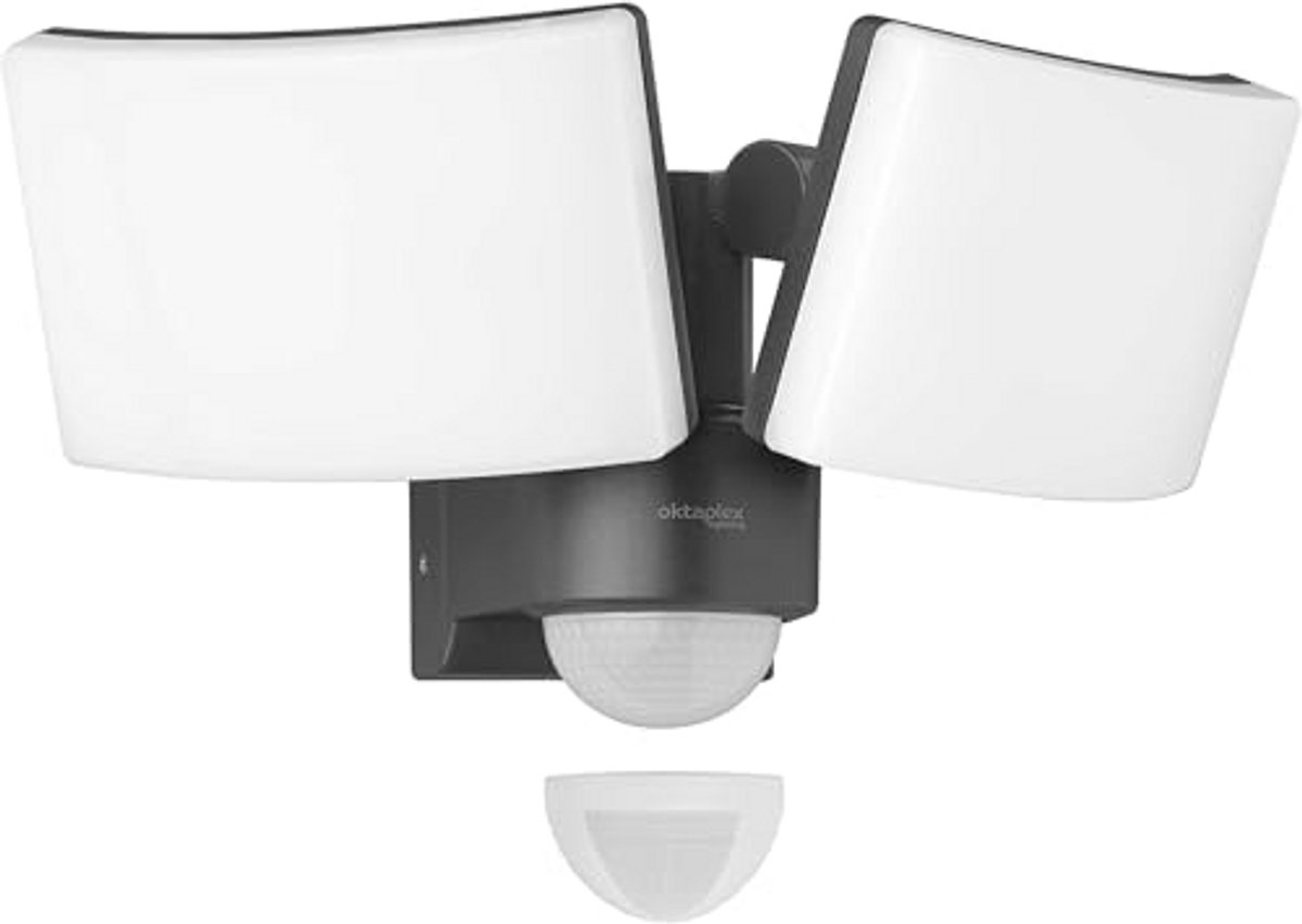 LED Buitenspot met Bewegingsmelder - 40W Warm Wit IP65 - Antraciet