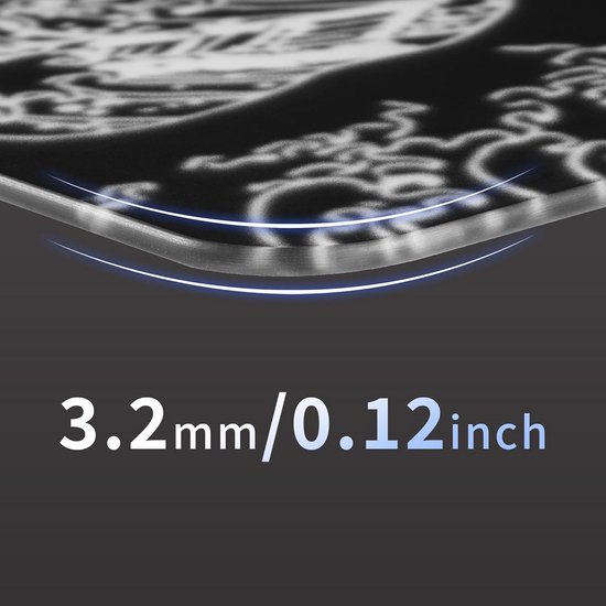 Grote Gaming Mouse Pad van Tempr glas - Zwart Kanagawa - Verbeterde Precisie en Snelheid — afbeelding 2