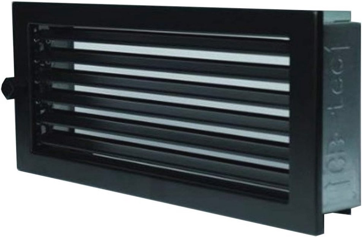 Hete luchtrooster 20x20 cm - Zwart - Modern design voor kachels