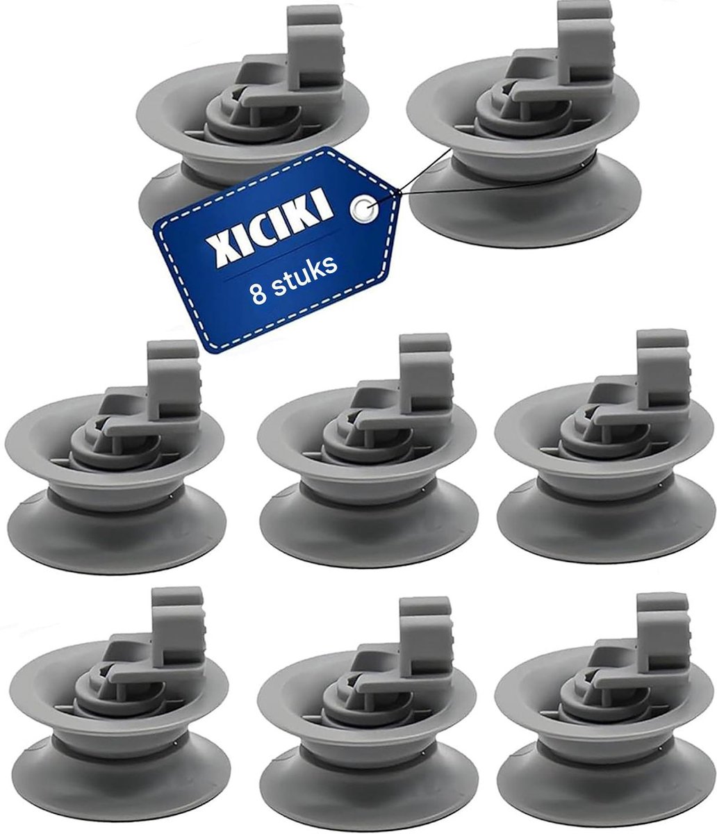 TuseRxln Universele Vaatwasserkorf Wieltjes – 30 mm Diameter × 25 mm Hoogte – 8 Stuks – Geschikt Voor Veel Standaard Vaatwassers – Wit