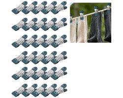 Wasknijpers - wasknijpers klein - Knijpers - handdoekclips - 30 stuks - Handdoekknijpers - sokken clips - sokkenclips - wasknijpers rvs - rvs wasknijpers - 5.5*2.5cm - Groen