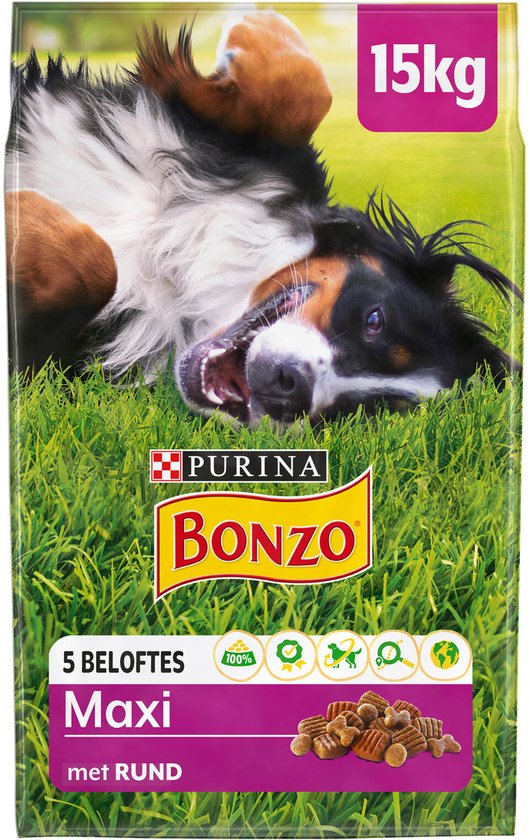 Bonzo Adult Maxi - Hondenvoer Droogvoer - Rund - 15 kg
