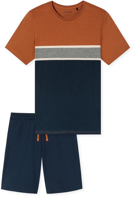 Schiesser Pyjama korte ronde hals - Nightwear set, Nachtblauw 182195, 52