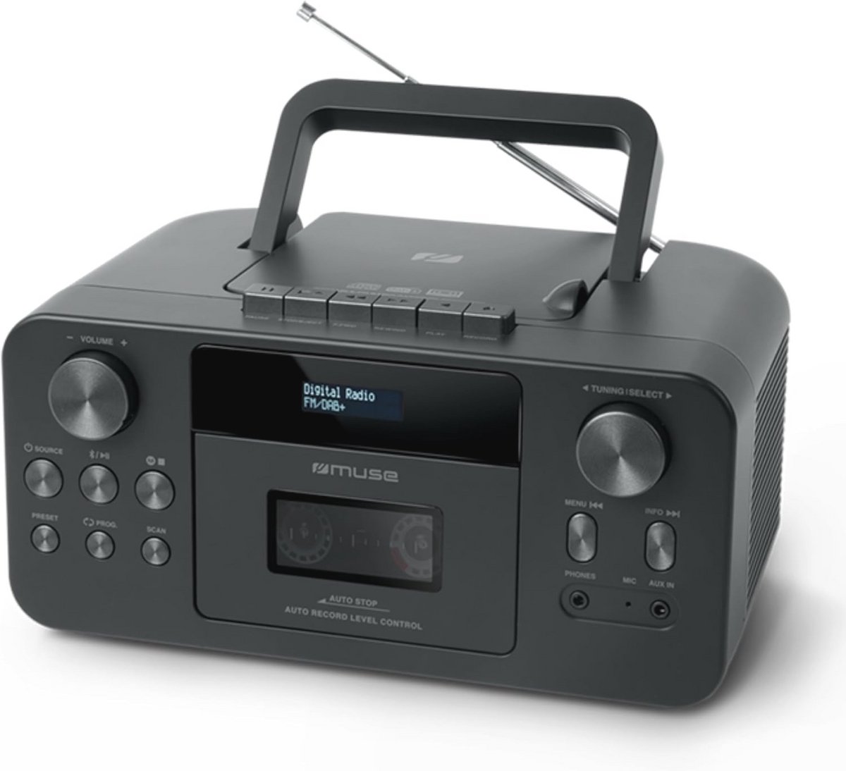 Draagbare DAB+ Radio met Bluetooth, CD-Speler, Cassettedeck, FM Radio en AUX-in – Ideaal voor Thuis en Reizen