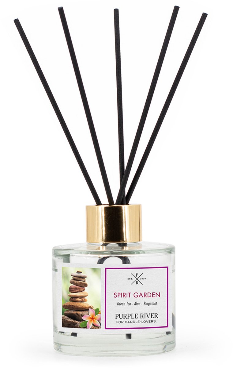 Purple River Candle Rieten diffuser - Spirit Garden - met stokjes