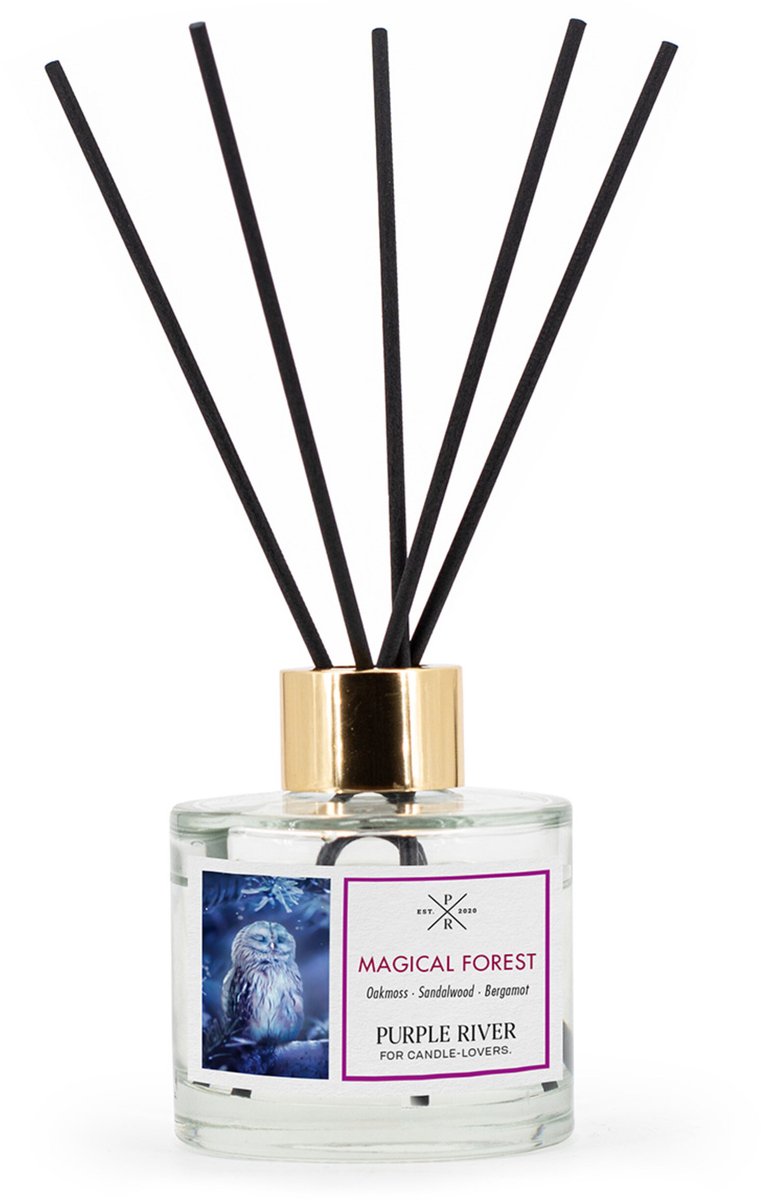 Purple River Candle Geurstokjes - Magisch bos - glas - met geurolie