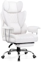 GTPLAYER - Ergonomische Gamingstoel - Met Voetensteun en Verstelbare Rug - Wit