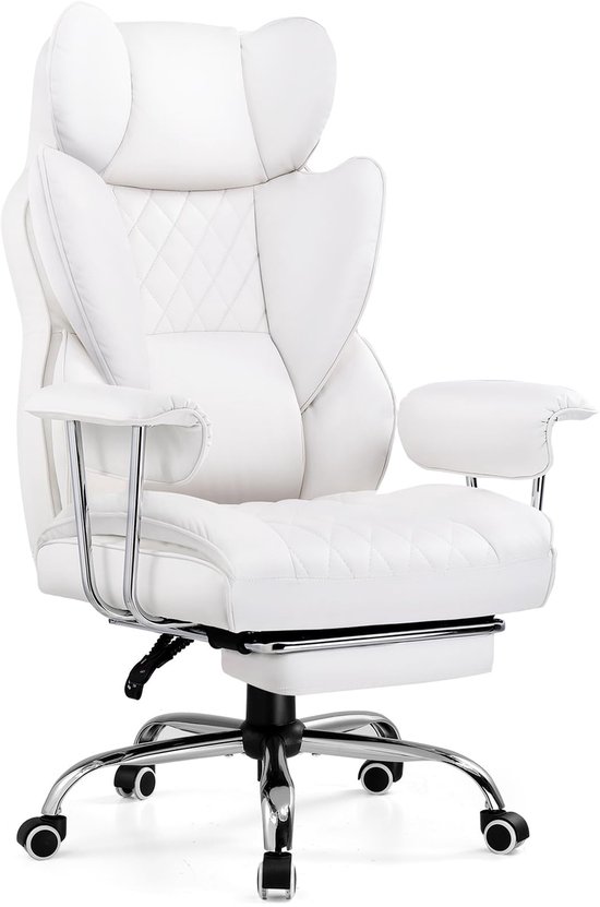 GTPLAYER Ergonomische Gamingstoel met Voetensteun - Wit - GTPLAYER - €123,99