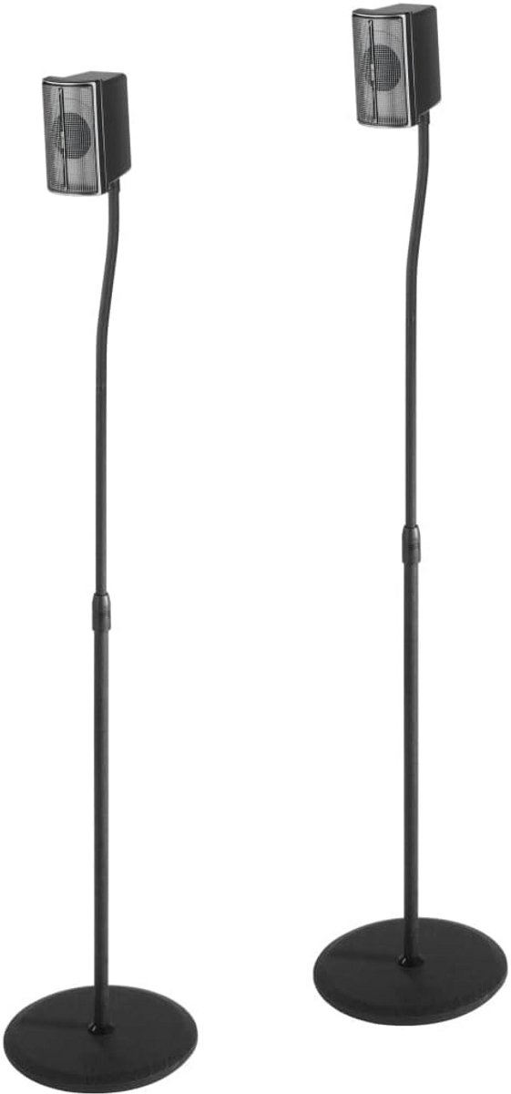 Verstelbare luidsprekerstandaard set van 2, hoogte tot 123 cm, zwart