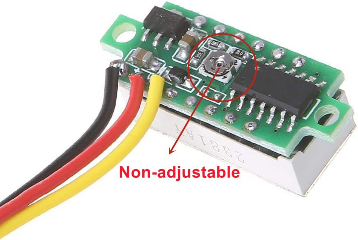 Mini Digitale Voltmeter 0-100V DC met LED Display - 0.28 Inch
