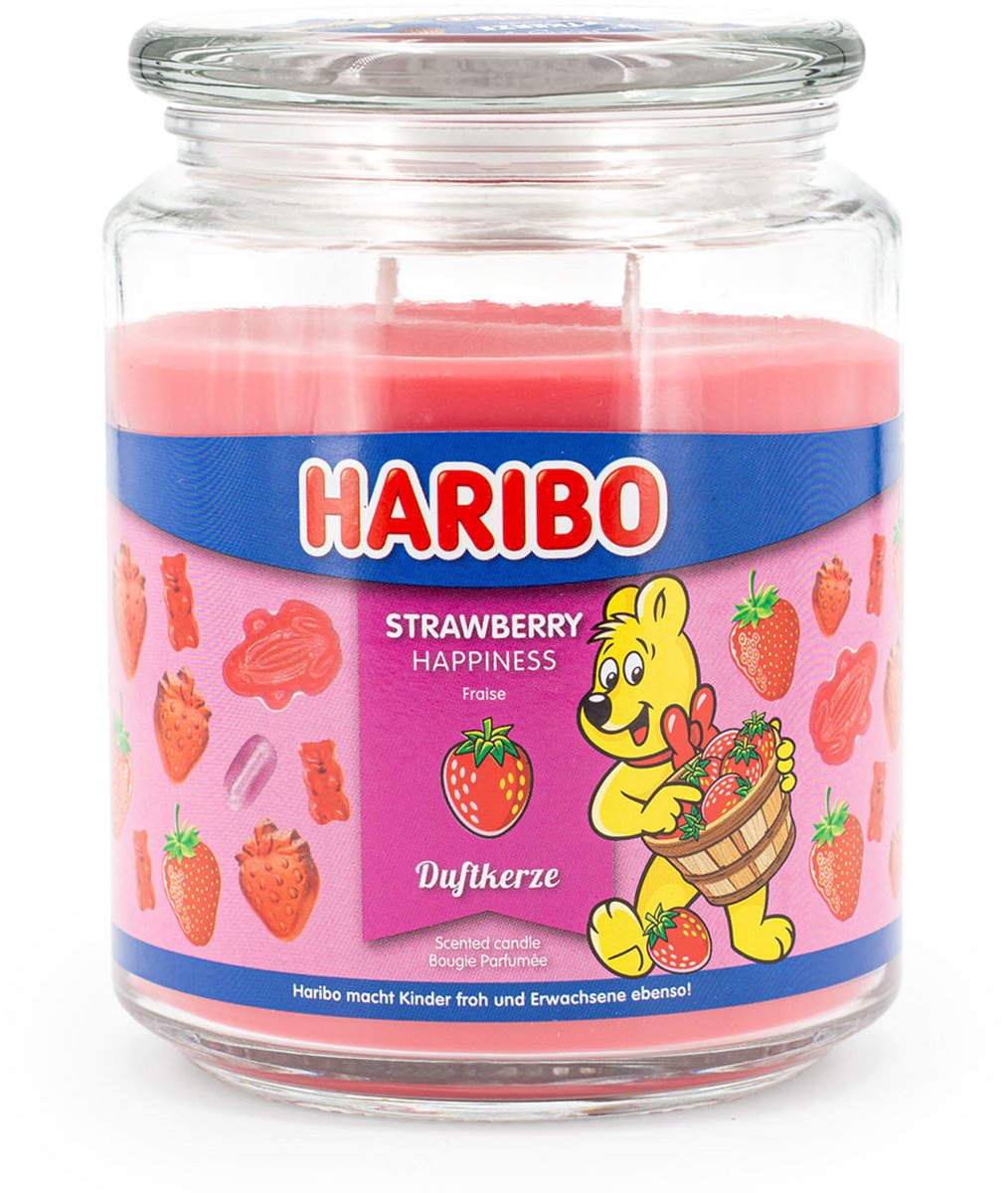 Geurkaars Haribo Strawberry Happiness - 510g
