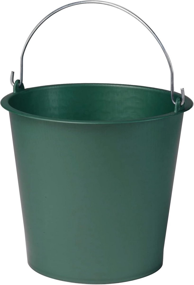 Kunststof Landbouwemmer 10 L met Metalen Beugel - Ø 28 x H 24,5 cm - Groen