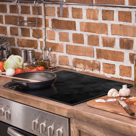 TMK - Afdekplaat Kookplaat - 60x52 cm - Zwart - Gehard Glas - Inductie Beschermer