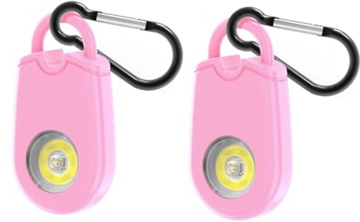 Persoonlijk Alarm Sleutelhanger 2 Pack met 125dB Geluid en Strobe Licht voor Noodveiligheid