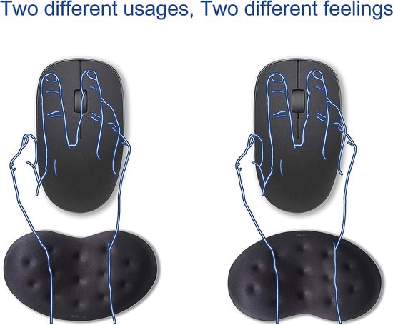 MOSROAD Glijdende Polssteun – Set Van 2 (grijs En Zwart), Ergonomisch, Voor Muis En Toetsenbord