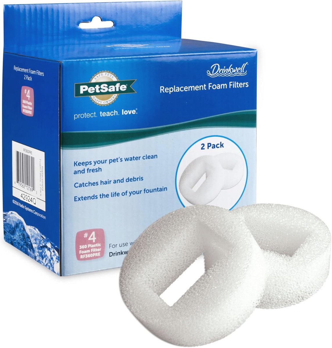 Reserve-schuimfilter voor Drinkfonteinen - Houdt water schoon en vers voor huisdieren - 2 Stuks
