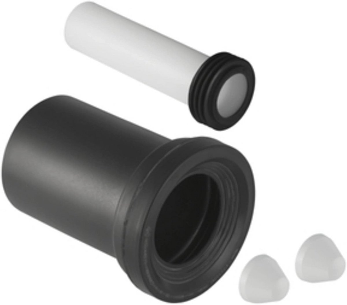 Aansluitset voor Wandtoilet PE D90/110 - 180 mm, Met Dekdoppen