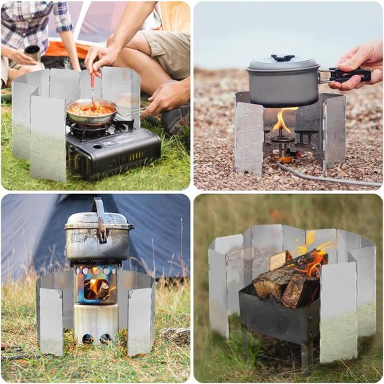 Outdoor Camping Voorruit - Opvouwbare Aluminium Bescherming voor Gasfornuis van OutDoor — afbeelding 3