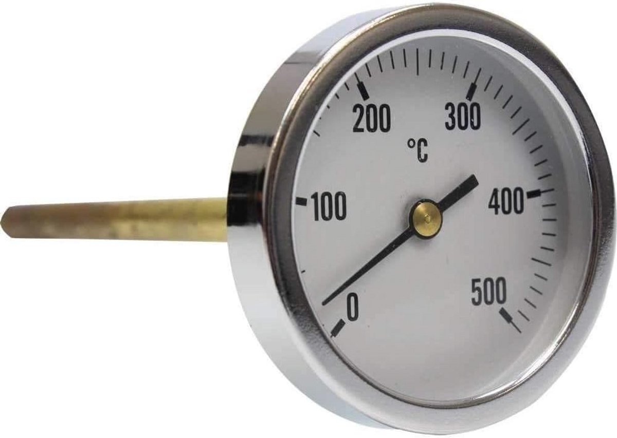 Thermometer voor Houtovens 0 tot 500 °C met 20 cm Mantel
