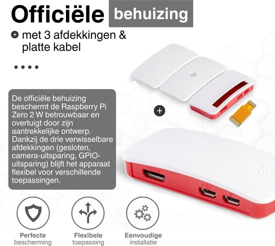 GeeekPi Raspberry Pi Zero W Starter Kit - Incl. Board, Aluminium Behuizing, QC3.0 Voeding, 64GB SD Met OS, OTG-kabel, HDMI & 4-poort USB-HUB
