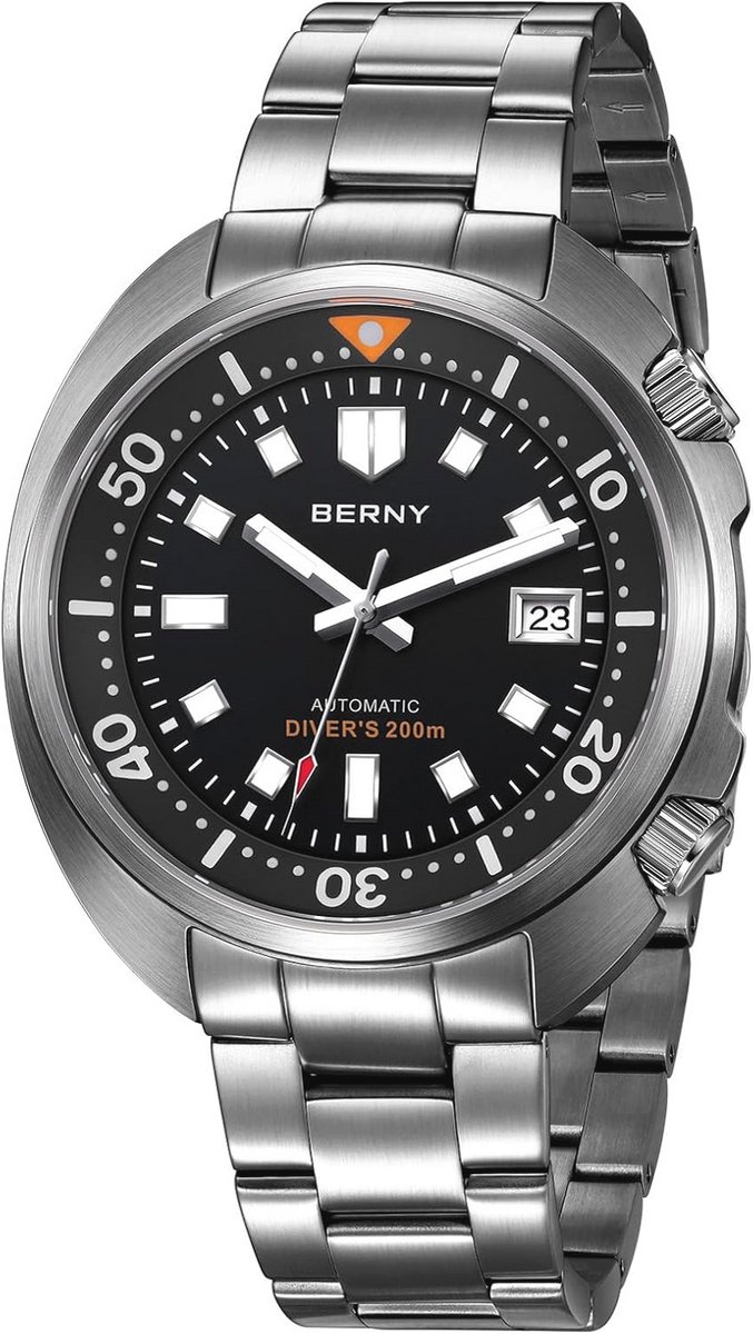 Automatisch Horloge Mannen 20ATM Waterdicht Duikhorloge Mechanisch Polshorloge Met Luminiscente Saffier Lens