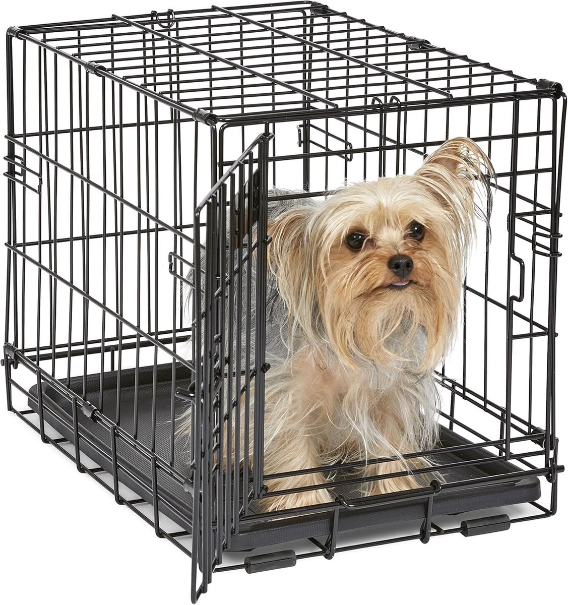 SNJY® Hondenbench - Hondenhok - Hondenhuis - Kleine Honden - 46L x 30,5B x 35,5H cm - Zwart