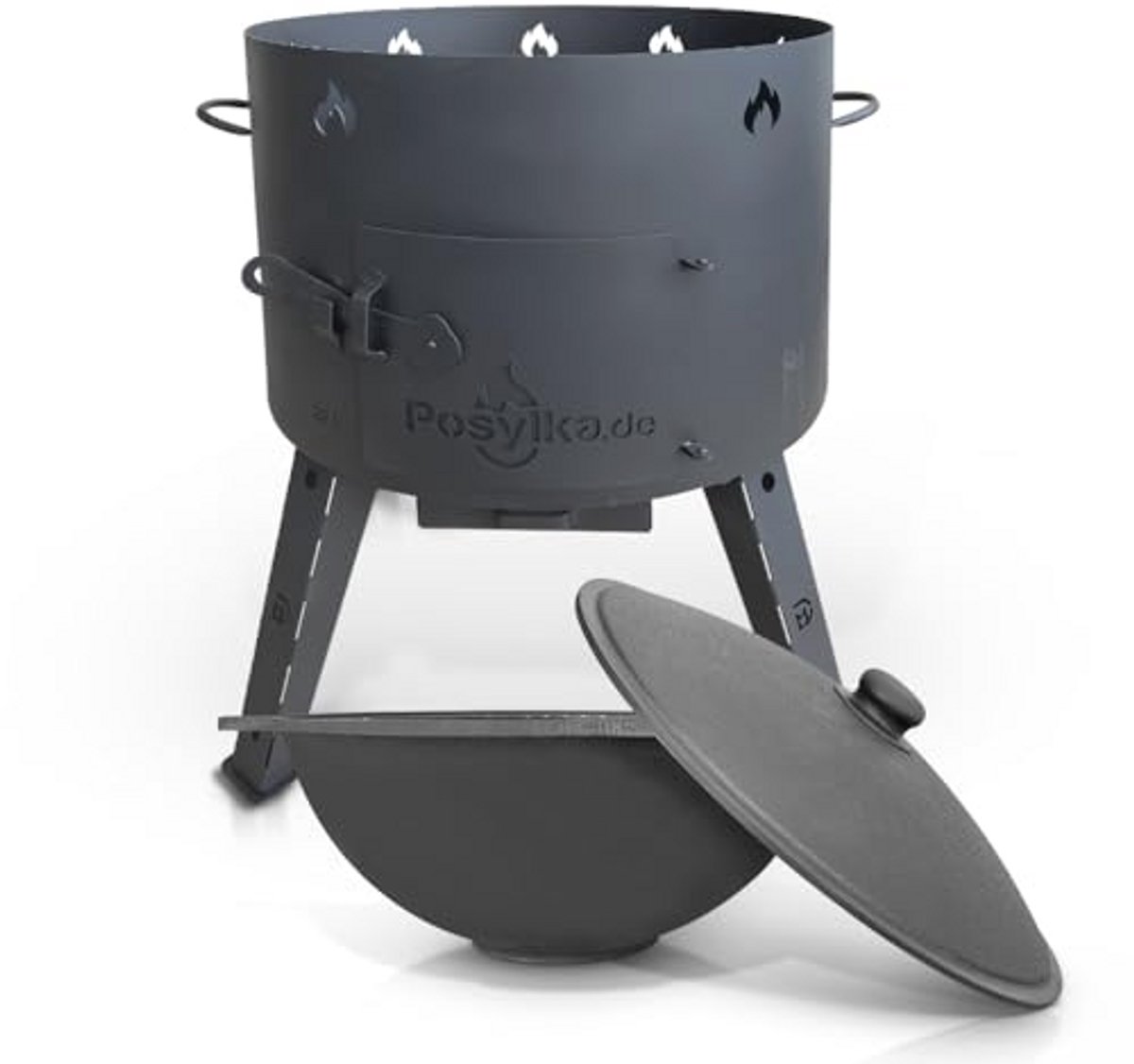 Vuuroven met Gietijzeren Pan voor Kamperen en Buiten Koken