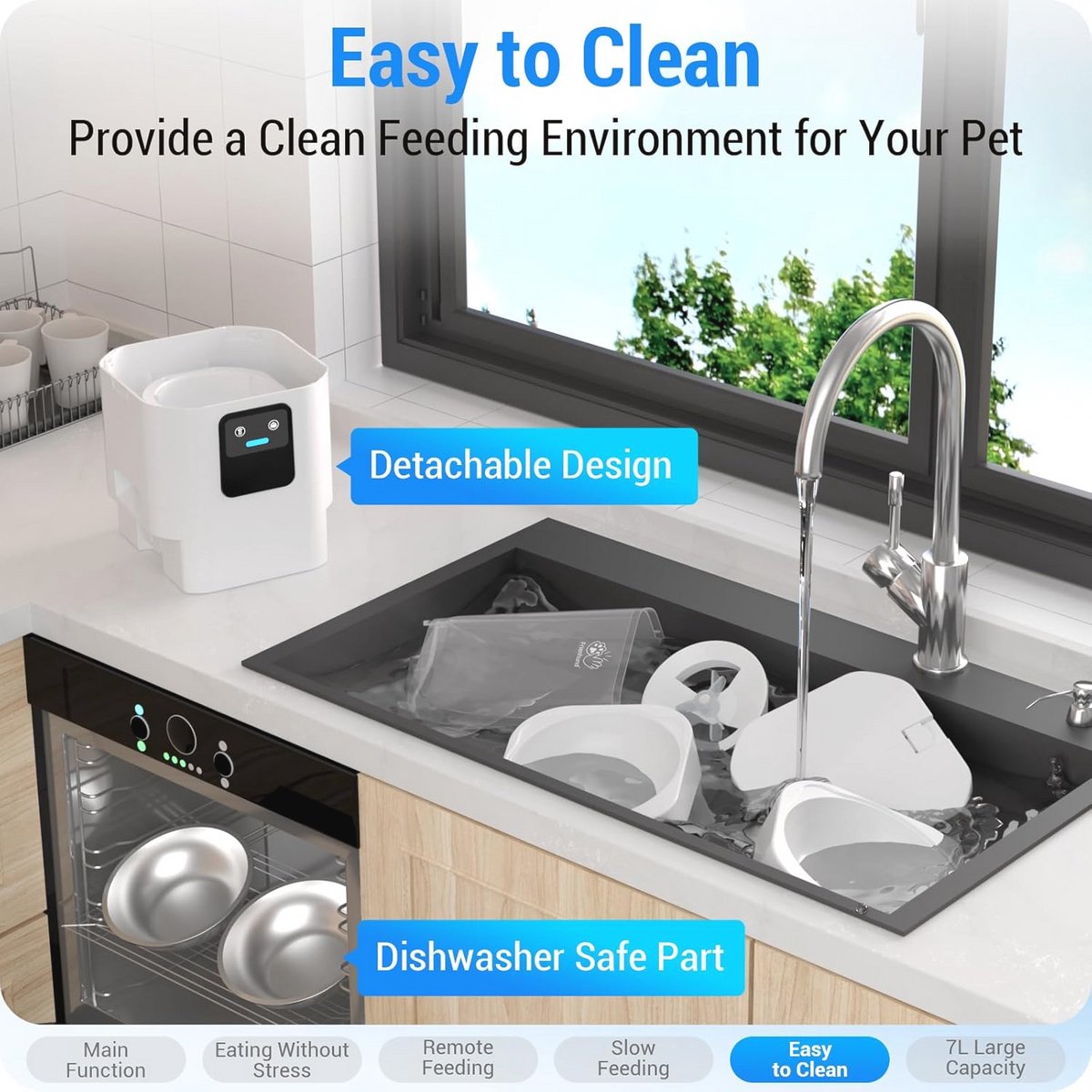 Automatische Kattenvoerautomaat 7L met 5G WiFi en App - afbeelding 3